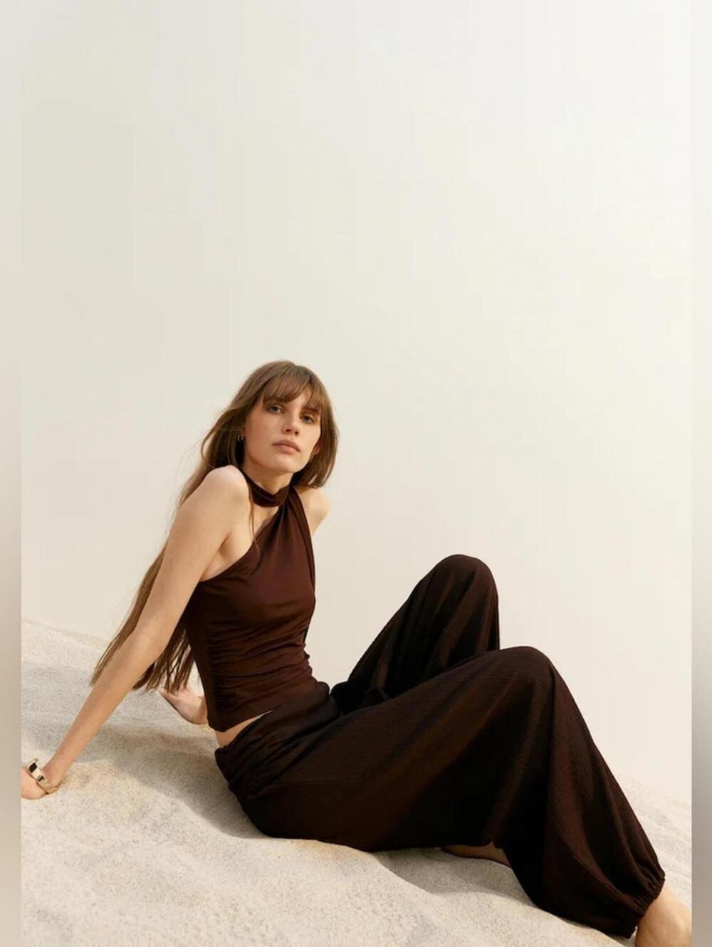 NWT DIVIDED by H&M | SZ XXS | Burgundy Crinkled Balloon-Leg Harem Pants - Picture 10 of 10